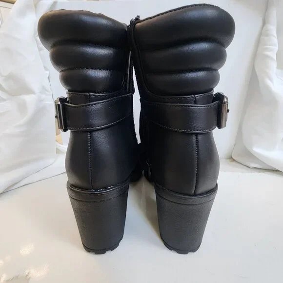 Mia Annamaria Black Block Heel Boots - Women's Size 6.5 - Picture 8 of 12